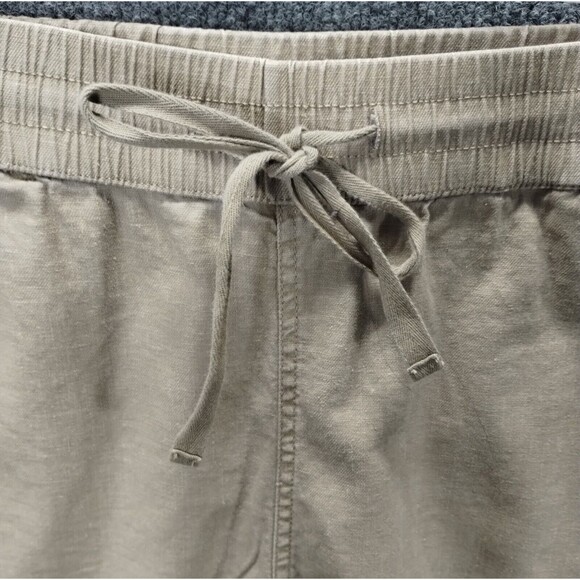 TenTree Shorts Women's L XL Hemp Organic Cotton Drawstring Waist Pockets Tan - Picture 2 of 7